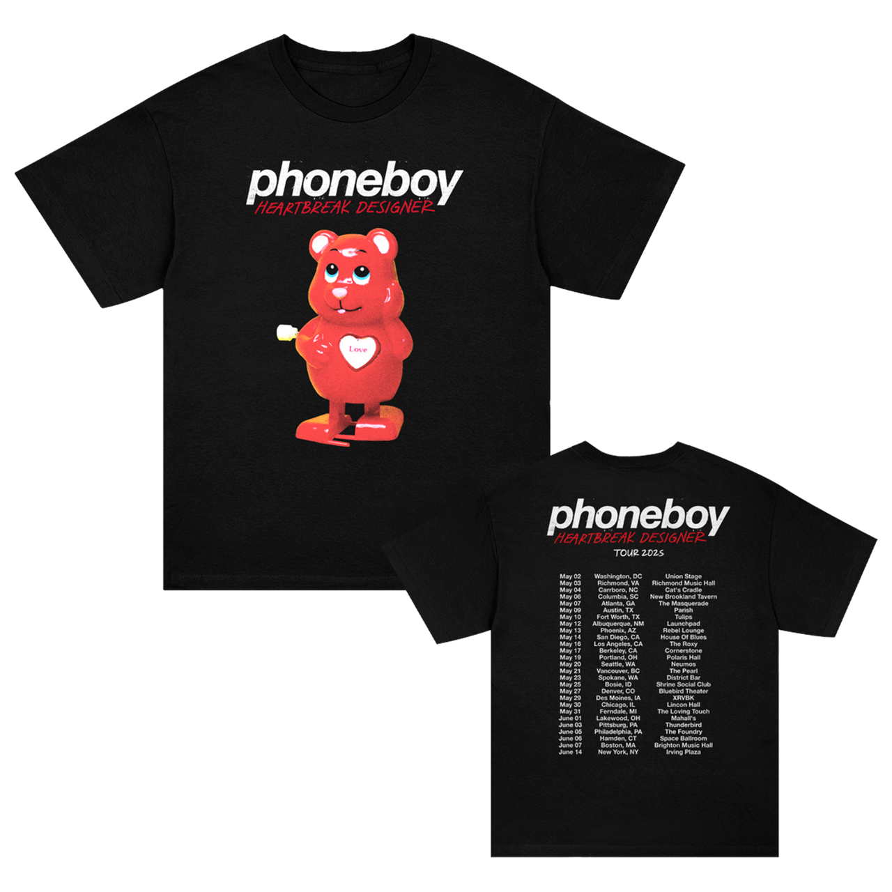 Heartbreak Designer 2025 Tour T-Shirt (Black)